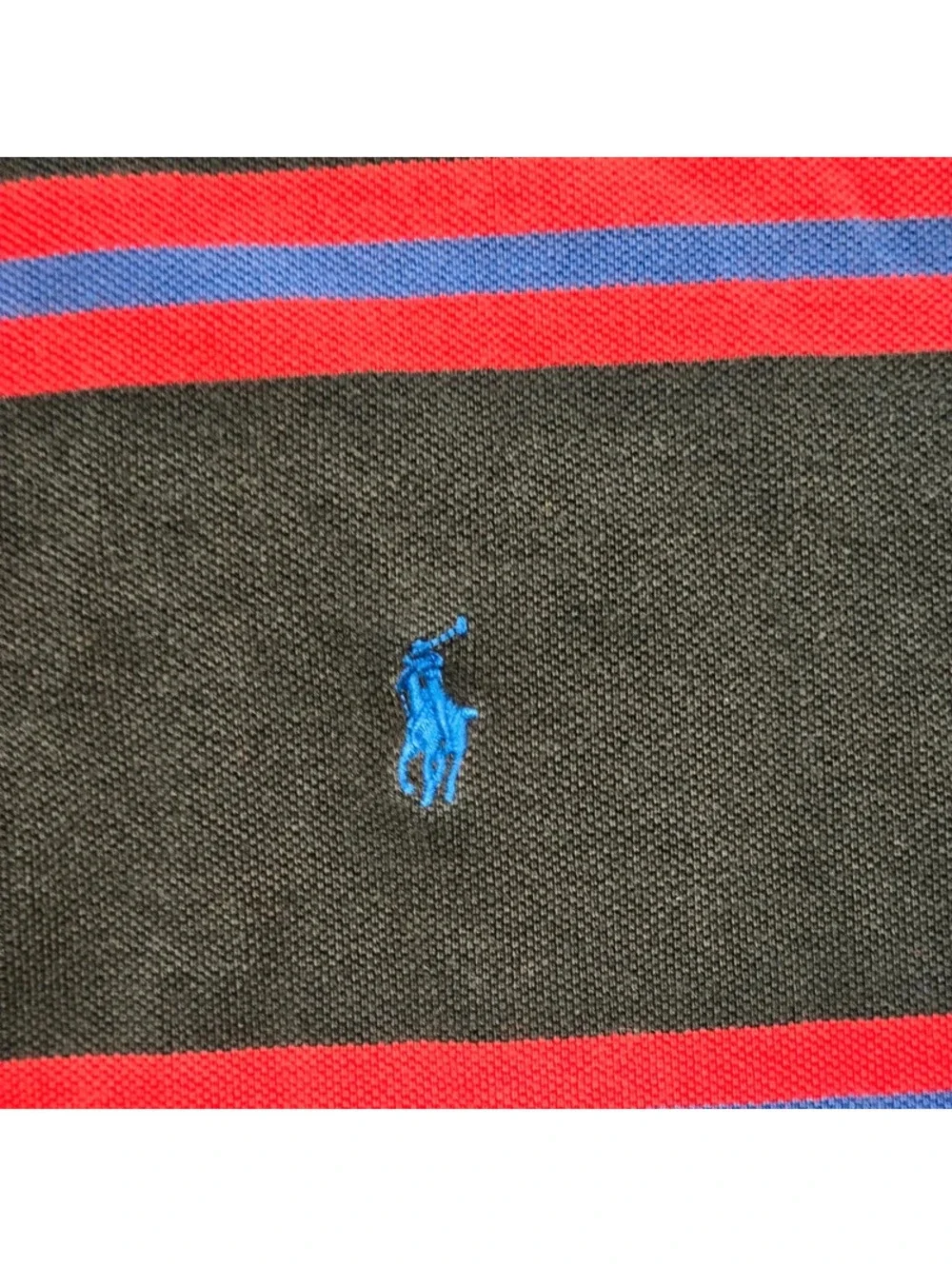 Vtg Polo Ralph Lauren Striped Polo Shirt XL Black Red Purple Grunge Indie Sleaze
